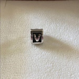 Pandora letter V charm
